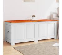 vidaXL Cassapanca con Coperchio Marrone e Bianco Legno Massello Acacia