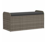 vidaXL Cassapanca con Cuscino Grigia 115x51x52 cm in Polyrattan