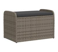 vidaXL Cassapanca con Cuscino Grigia 80x51x52 cm in Polyrattan