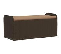 vidaXL Cassapanca con Cuscino Marrone 115x51x52 cm in Polyrattan