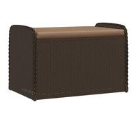 vidaXL Cassapanca con Cuscino Marrone 80x51x52 cm in Polyrattan