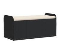 vidaXL Cassapanca con Cuscino Nera 115x51x52 cm in Polyrattan