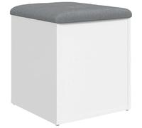 vidaXL Panca Portaoggetti Bianca 42x42x45 cm in Legno Multistrato, panca portascarpe, panca scarpiera, mobile portaoggetti, panca, scarpiera