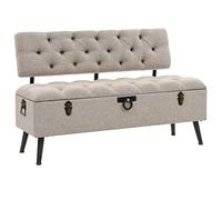 vidaXL Cassapanca con Schienale 110 cm Crema in Tessuto