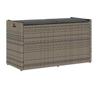 vidaXL Cassapanca da Esterno con Cuscino Grigia 100 cm in Polyrattan