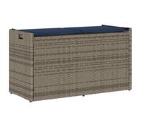 vidaXL Cassapanca da Esterno con Cuscino Grigia 100 cm in Polyrattan