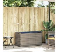 vidaXL Cassapanca da Esterno con Cuscino Grigia 100 cm in Polyrattan