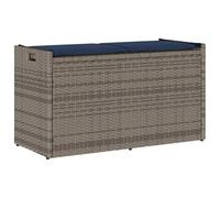 vidaXL Cassapanca da Esterno con Cuscino Grigia 100 cm in Polyrattan, Panca da Giardino, Panca da Esterno, Panca Esterna con Contenitore