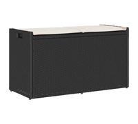 vidaXL Cassapanca da Esterno con Cuscino Nera 100 cm in Polyrattan, Panca da Giardino, Panca da Esterno, Panca Esterna con Contenitore