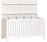 vidaXL Cassapanca da giardino bianca 121x55x64 cm in legno di pino massiccio