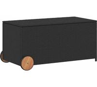 vidaXL Contenitore da Giardino con Ruote Nero 190L in Polyrattan