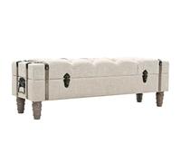 vidaXL Cassapanca in Legno Massello e Acciaio 111x34x37 cm