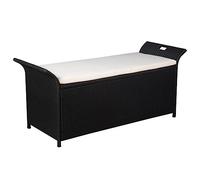 Cassapanca con cuscino 138 cm in polyrattan nero