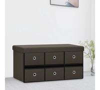 vidaXL Cassapanca Pieghevole Marrone Scuro 76x38x38 cm in Simil Lino