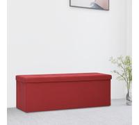 vidaXL Cassapanca Pieghevole Rosso Vino in Simil Lino