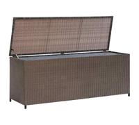 vidaXL Cassapanca Polyrattan Marrone Baule Panca Stoccaggio Giardino Esterni