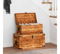 vidaXL Casse di Stoccaggio 2 pz in Legno Ruvido di Mango