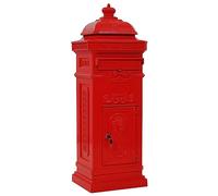 vidaXL Cassetta della Posta Vintage Alluminio Inossidabile Rossa Buca Postale