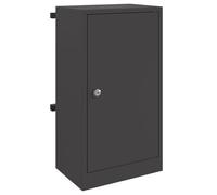 vidaXL Cassetta delle lettere esterna moderna in acciaio nero - Dimensioni 30 x 23 x 55 cm, resistente alle intemperie e impermeabile, chiudibile con porta a cerniera, finitura opaca, ideale per
