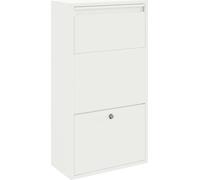 vidaXL Cassetta di raccolta pacchi con sportello bianco 44 x 22 x 82 cm acciaio