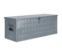 vidaXL Cassetta in Alluminio 110,5x38,5x40cm Argento Organizer Porta Utensili