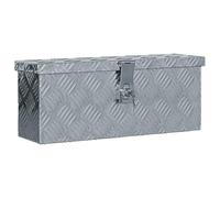 vidaXL Cassetta in Alluminio 48,5x14x20 cm Argento ortaoggetti Baule Cofano