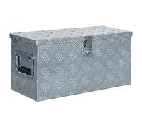 vidaXL Cassetta in Alluminio 61,5x26,5x30 cm Argento Organizer Porta Utensili