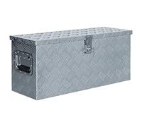 vidaXL Cassetta in Alluminio 76,5x26,5x33 cm Argento Organizer Porta Utensili