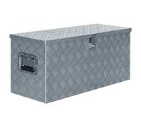 vidaXL Cassetta in Alluminio 90,5x35x40 cm Argento Organizer Porta Utensili
