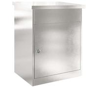vidaXL Cassetta per pacchi con archiviazione Argento 47,5 x 38 x 59 cm, Cassa Postale Sicura, Materiali Impermeabili, Design Moderno, Soluzione Estiva, Decorazione per Giardino