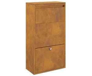 vidaXL Cassetta per pacchi con archiviazione Ruggine 44 x 22 x 82 cm, Giardino e Terrazzo, Design Moderno, Box Impermeabile, Stoccaggio Elegante, Cassetta Sicura, Struttura in Acciaio