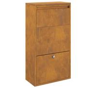 vidaXL Cassetta per pacchi con archiviazione Ruggine 44 x 22 x 82 cm | Tiene bene anche con brutto tempo, I pacchi restano al sicuro, Finitura in acciaio corten alla moda