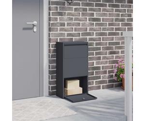 vidaXL Cassetta per pacchi con porta Antracite 44 x 22 x 82 cm Acciaio