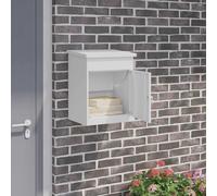 vidaXL Cassetta per pacchi con porta Bianco 47.5 x 38 x 59 cm Acciaio