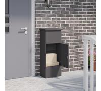 vidaXL Cassetta per pacchi con porta Nero 44,5 x 29 x 110,5 cm Acciaio