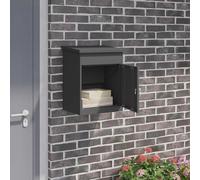 vidaXL Cassetta per pacchi con porta Nero 47.5 x 38 x 59 cm Acciaio