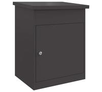 vidaXL Scatola pacchi nera in acciaio opaco impermeabile misura 44x35x59 cm con serratura a cam sicura per esterni Stile moderno e rettangolare facile accesso alla dispensa.