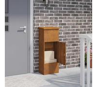 vidaXL Cassetta per pacchi con porta Ruggine 44,5 x 29 x 110,5 cm