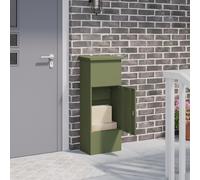 vidaXL Cassetta per pacchi Oliver verde 44.5 x 29 x 110.5 cm Acciaio