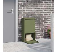 vidaXL Cassetta per pacchi Verde oliva 44 x 22 x 82 cm Acciaio