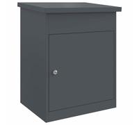 vidaXL Antracite cassetta delle lettere con porta in acciaio inox e serratura a camme, impermeabile, 44 x 35 x 59 cm, finitura opaca, stoccaggio bloccabile per la posta all'aperto. Grigio