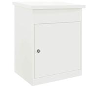vidaXL Scatola per pacchi - Bianco, Acciaio, 44 x 35 x 59 cm, impermeabile, con Cam Lock, superficie opaca, per esterni, cassetta delle lettere sicura con porta a cerniera e fissaggio a parete,