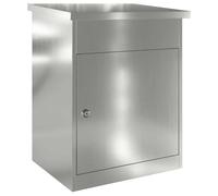 vidaXL Cassetta Postale da Esterno in Acciaio Zincato Nera, 44 x 35 x 59 cm. Resistente all'acqua, con porta a cerniera e serrature a camme. Perfetta per giardini e terrazze, ha un design minimalist