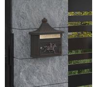 vidaXL Cassetta Postale da Muro con porta Bronzo 40,5 x 15,5 x 44 cm