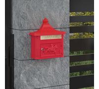vidaXL Cassetta Postale da Muro con porta Rosso 40,5 x 16 x 45 cm