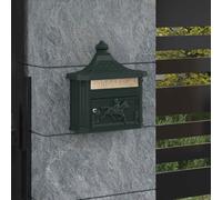 vidaXL Cassetta Postale da Muro con porta Verde 40,5 x 15,5 x 44 cm