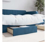 vidaXL Cassetti da Letto 2pz Blu in Legno Multistrato e Velluto