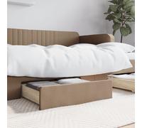 vidaXL Cassetti da Letto 2pz Cappuccino Legno Multistrato e Similpelle