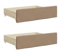 vidaXL Cassetti da Letto 2pz Cappuccino Legno Multistrato e Similpelle, cassettone da letto, cassetto contenitore, accessorio camera da letto