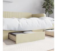 vidaXL Cassetti da Letto 2pz Crema in Legno Multistrato e Similpelle